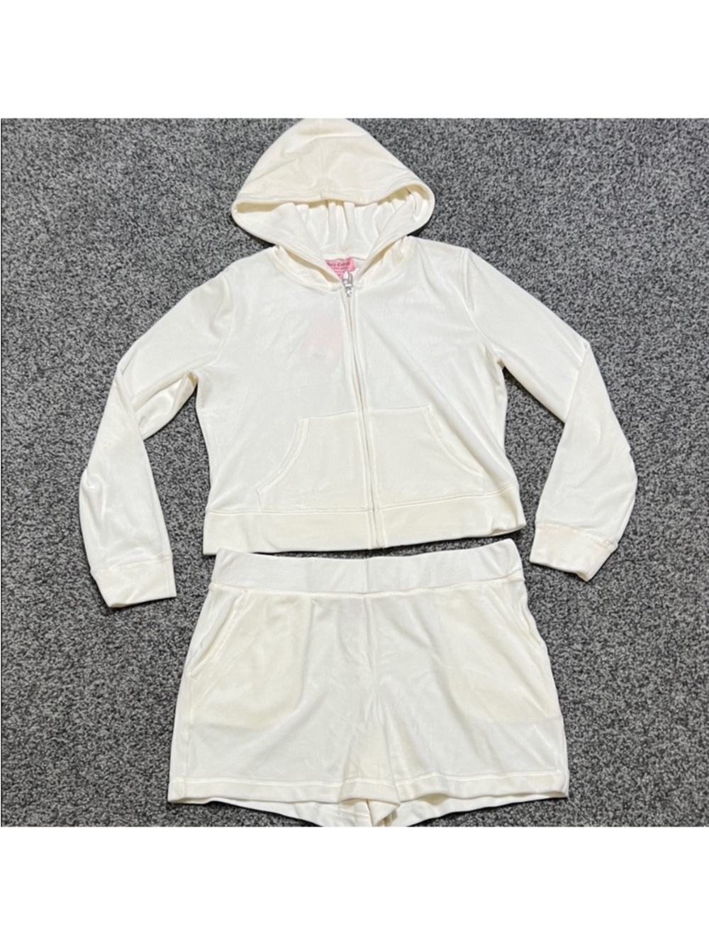 Juicy Couture Bling Velour Set Oyster Matching Set Size Large NWT